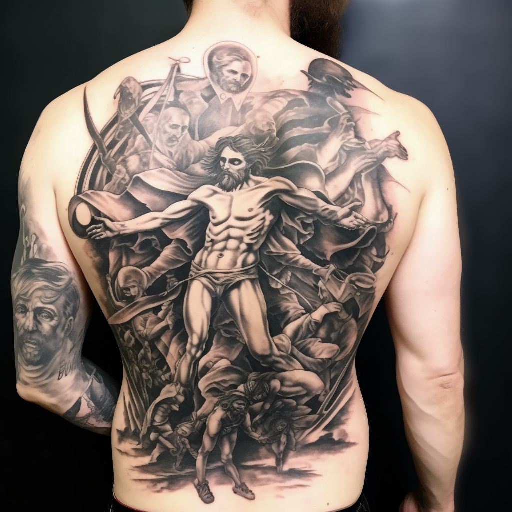 Back Tattoo Last Judgment Ink Art