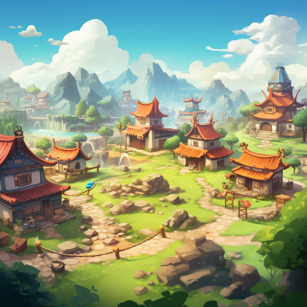 Beautiful Asia Landscape Background for Gaming