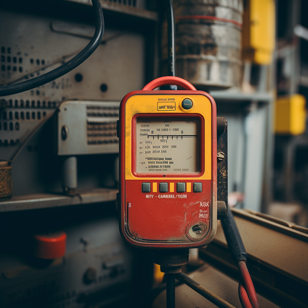 Gas detector equipment on white background