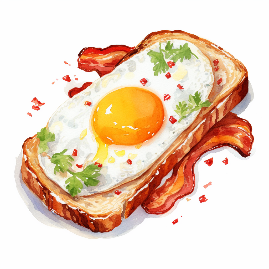 Stylish Ceramic Dish with Bacon Egg Toast