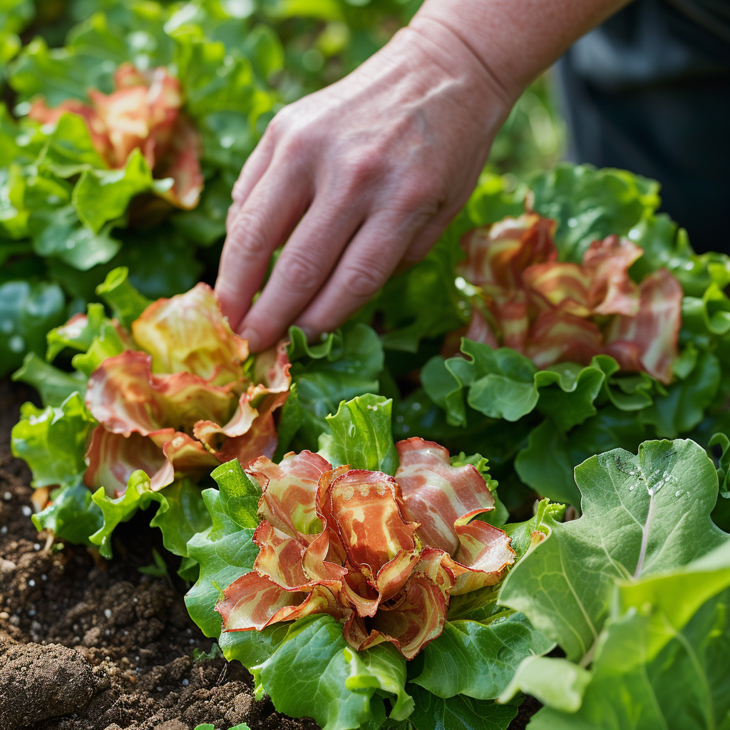 Bacon flower bed gardener tending