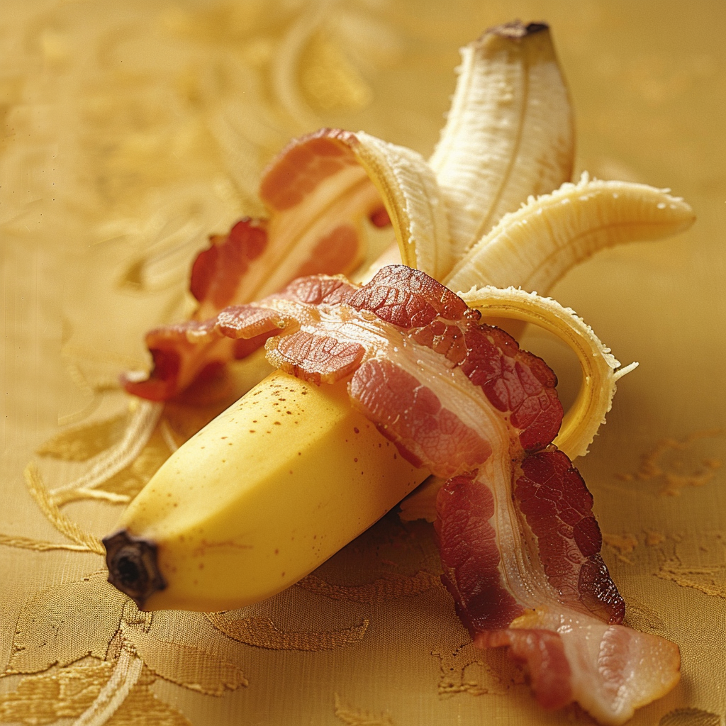 Bacon wrapped banana snack