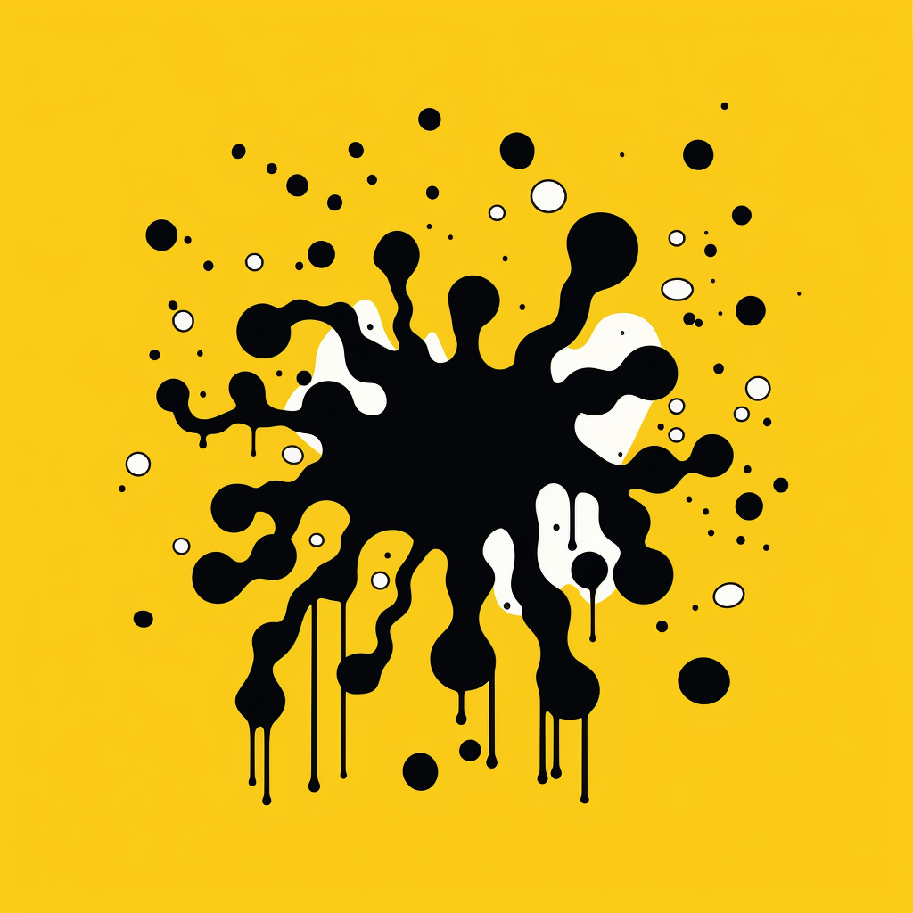 Iconic bacteria illustration in yellow and black