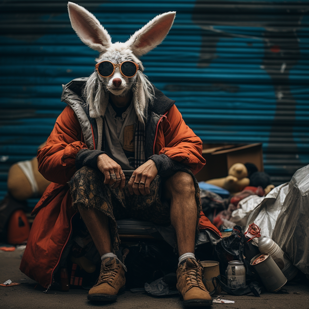 Bad Bunny with Homeless Style