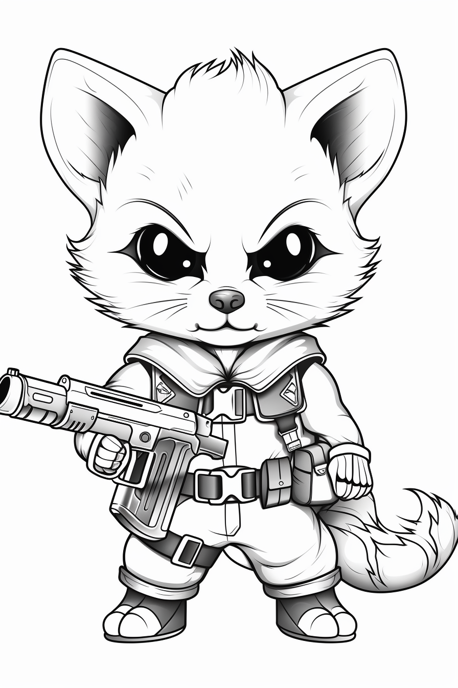 Crouching Badger Hero with Gun