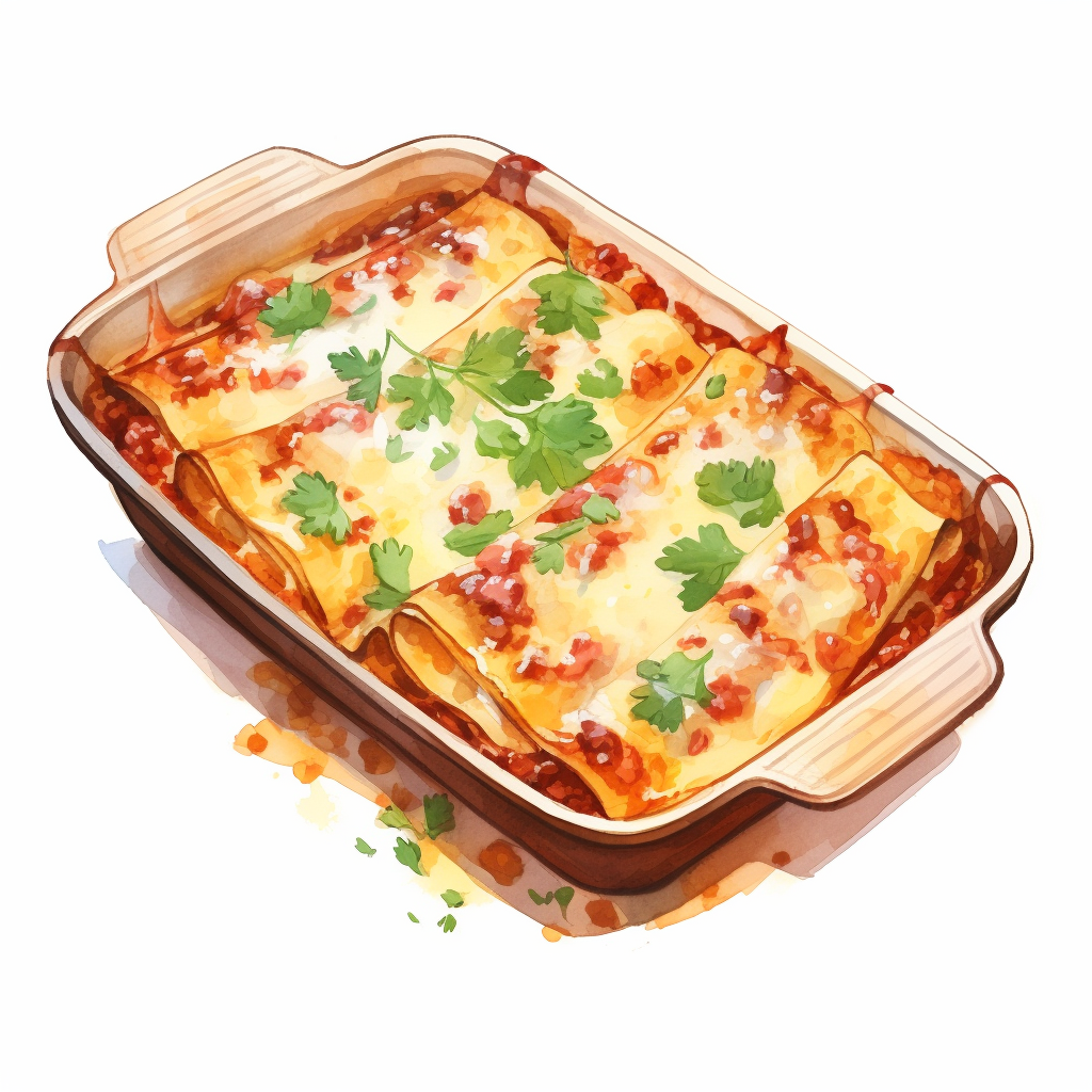 Enchiladas topped with baked cheese