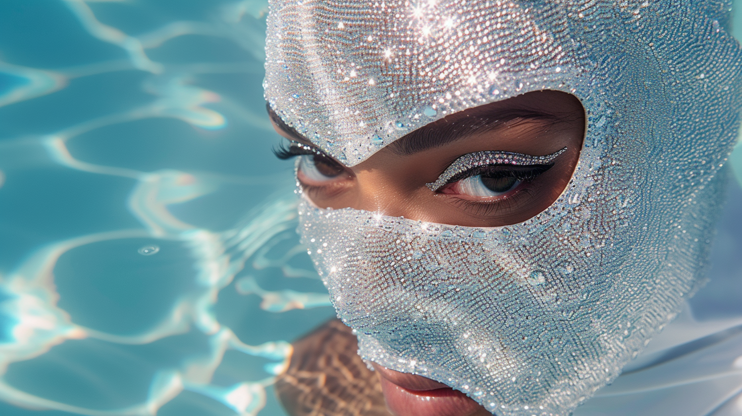 Woman in Crystal Ski Mask