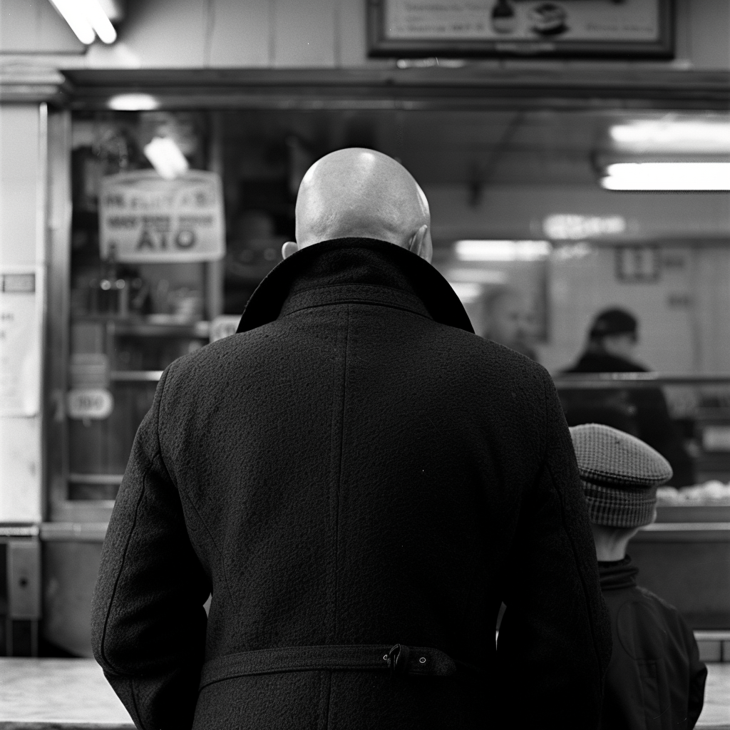 Bald actor in chip shop