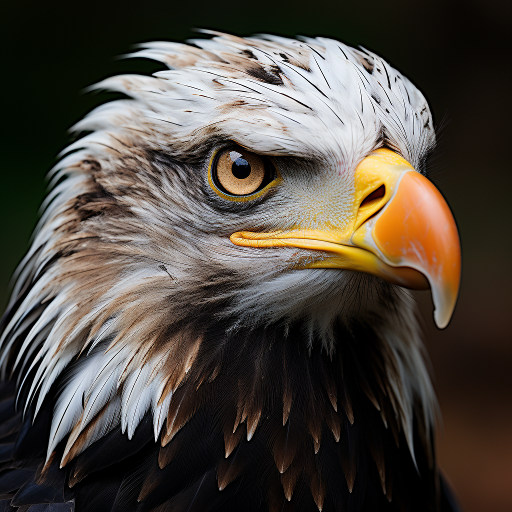 Majestic bald eagle in profile view