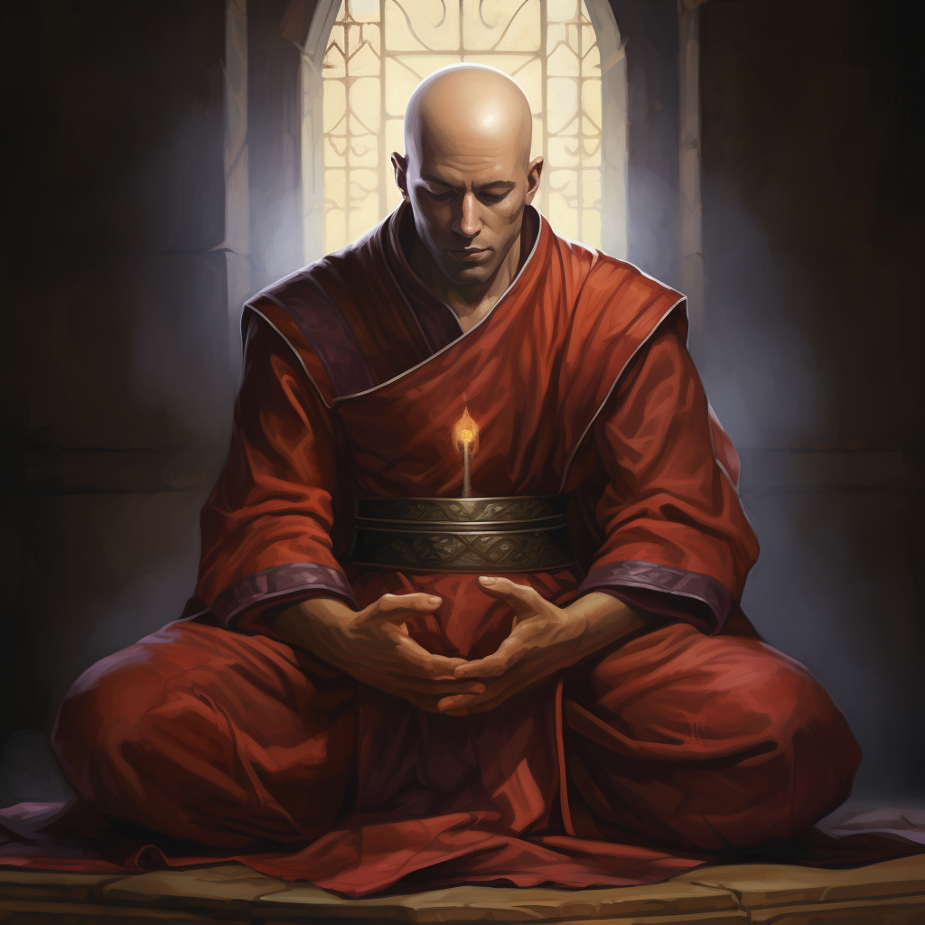 Bald headed father monk in D&D