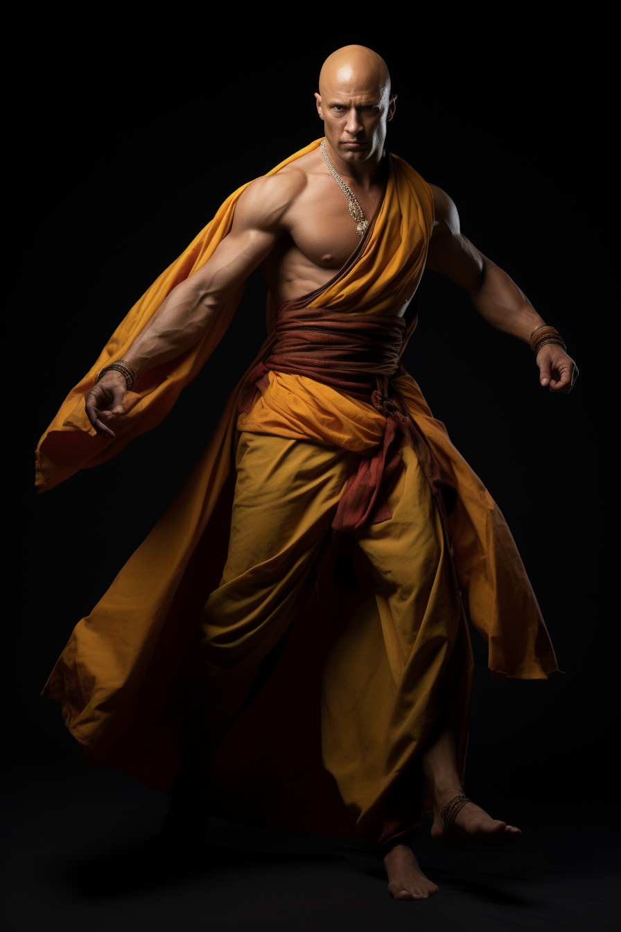 Muscular and Fierce Bald Warrior Woman