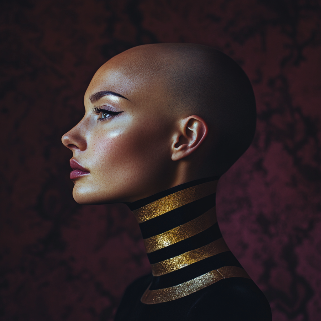 Stylish Bald Woman Portrait