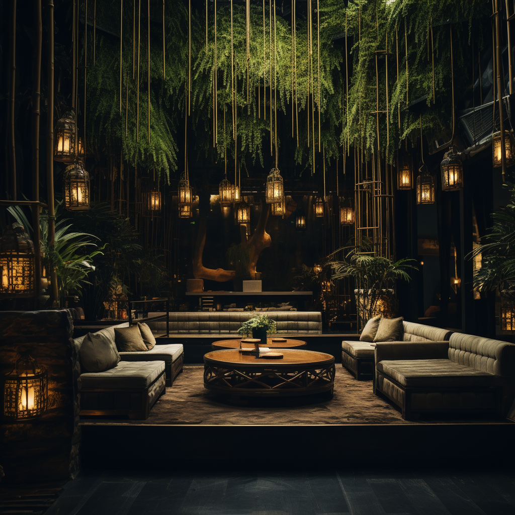 Bali Nightclub with Bamboo Decor