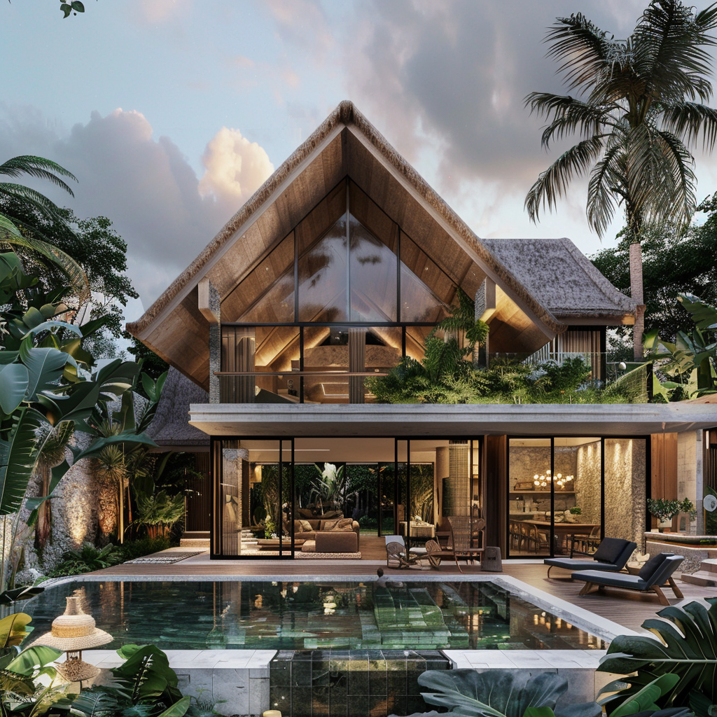 Bali Style House Facade Design