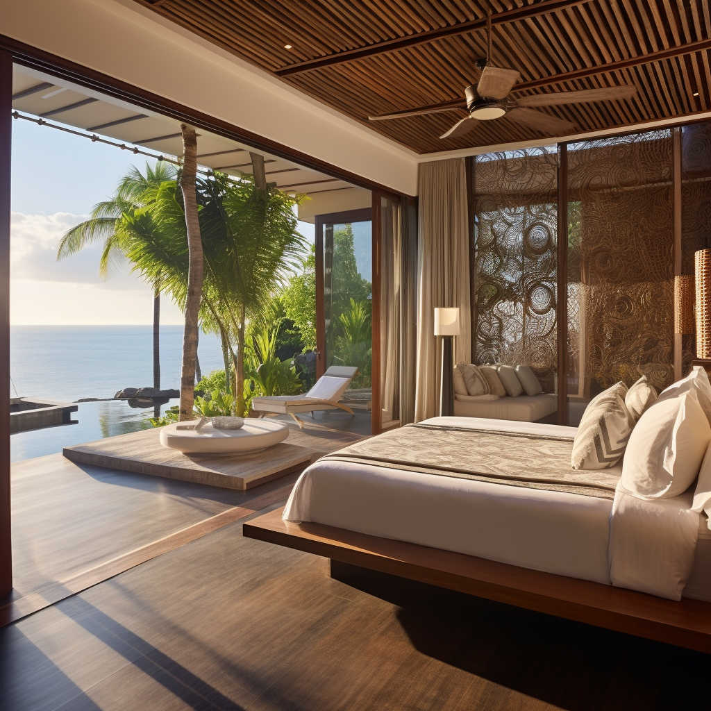 Balinese Bedroom with Private Balcony and Ocean Views