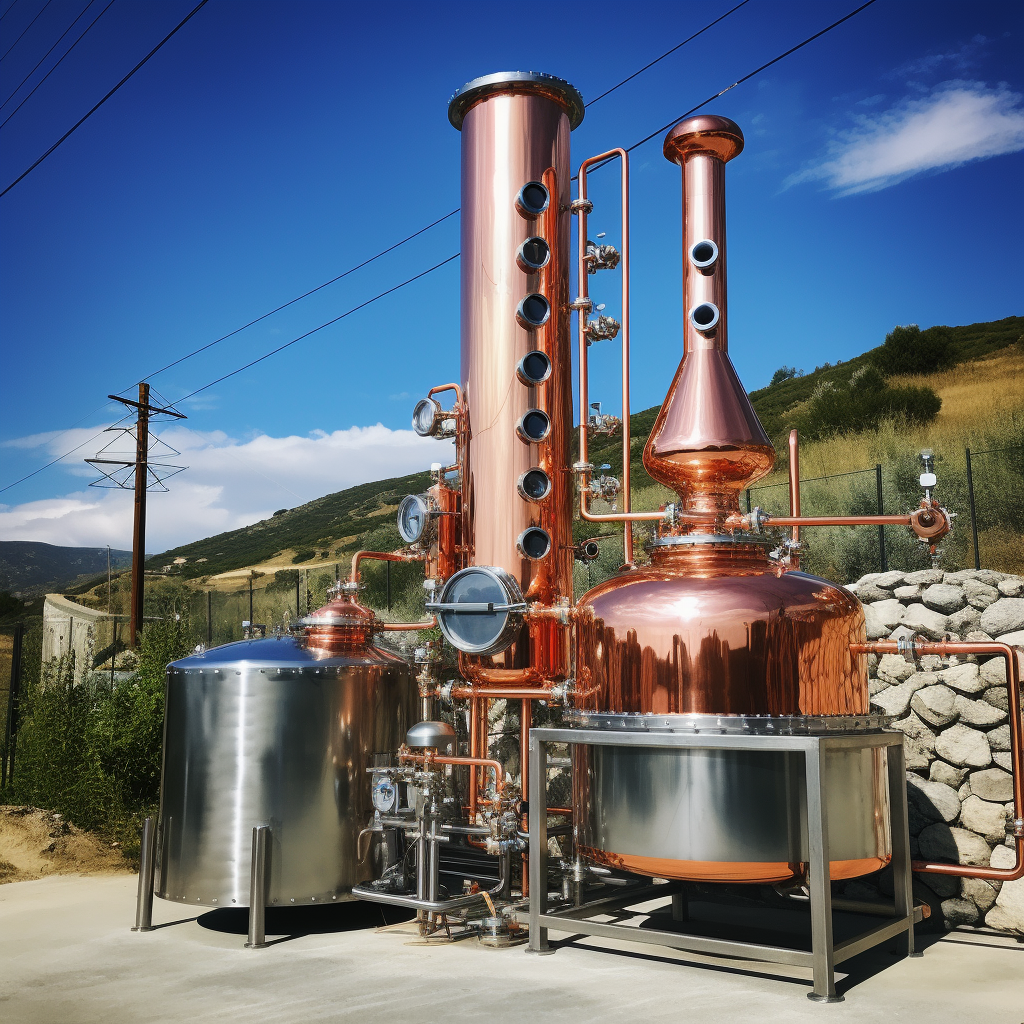 Distilling spirits with a Balkan copper still