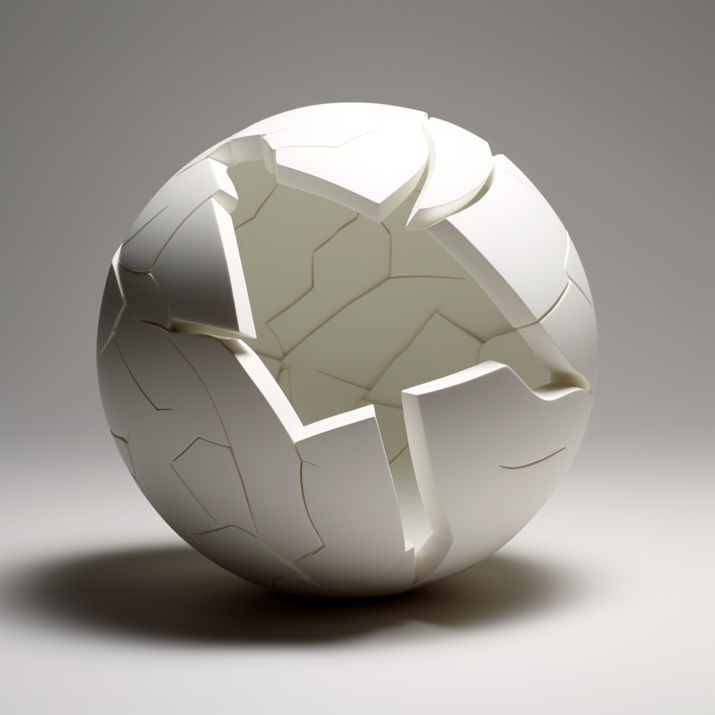 ball smashing ceramic surface