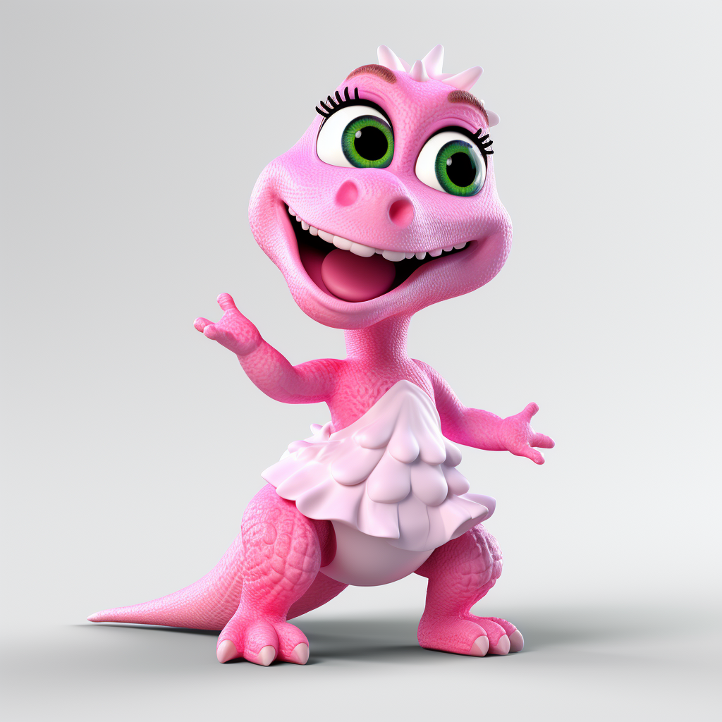 Cute child dinosaur ballet dancing