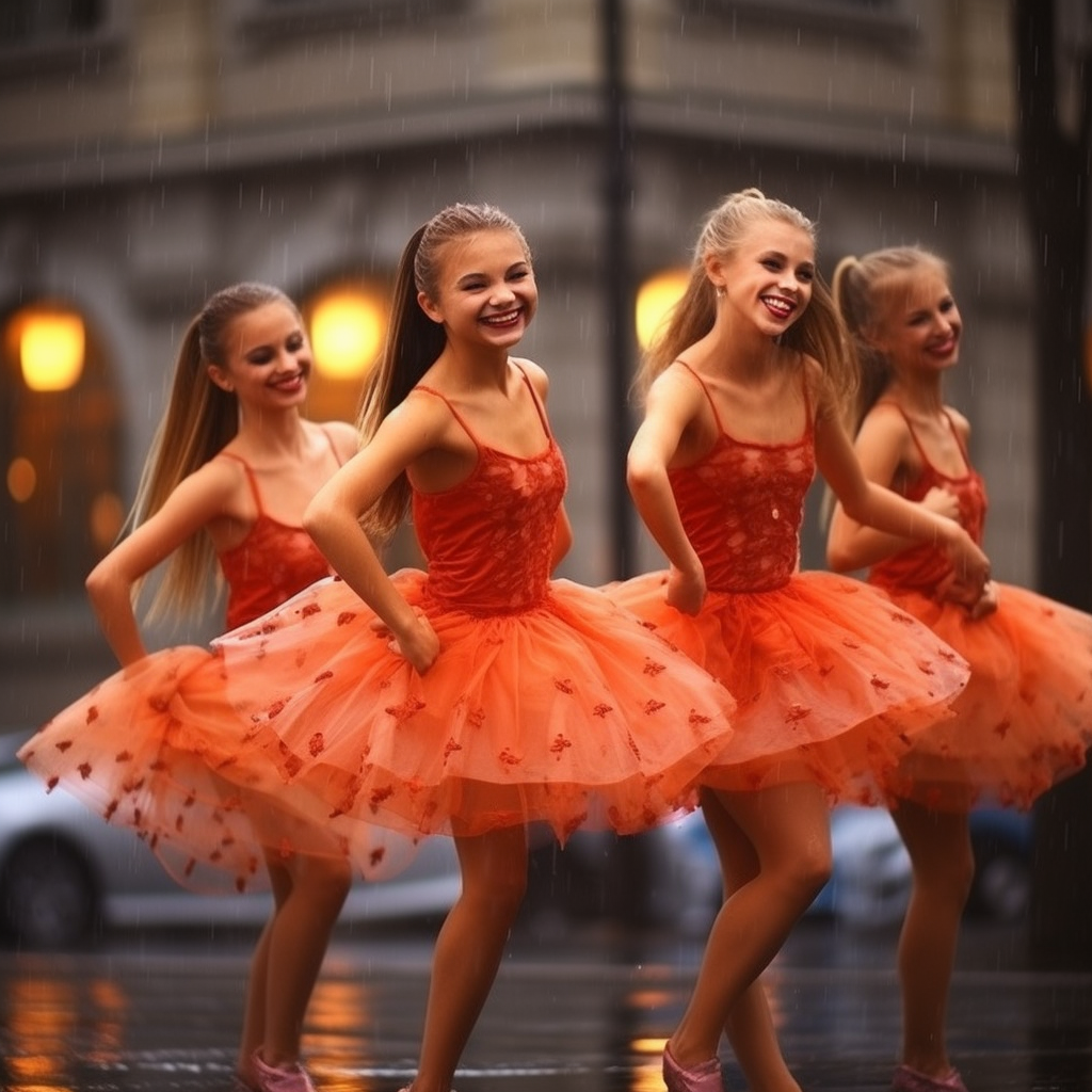 Group of Young Women Ballet Dancers