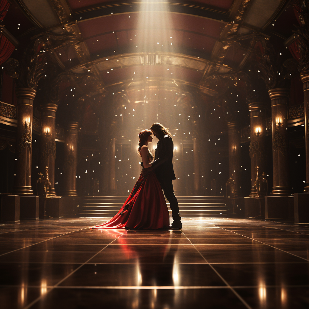 Beautiful ballroom scene photography backdrop