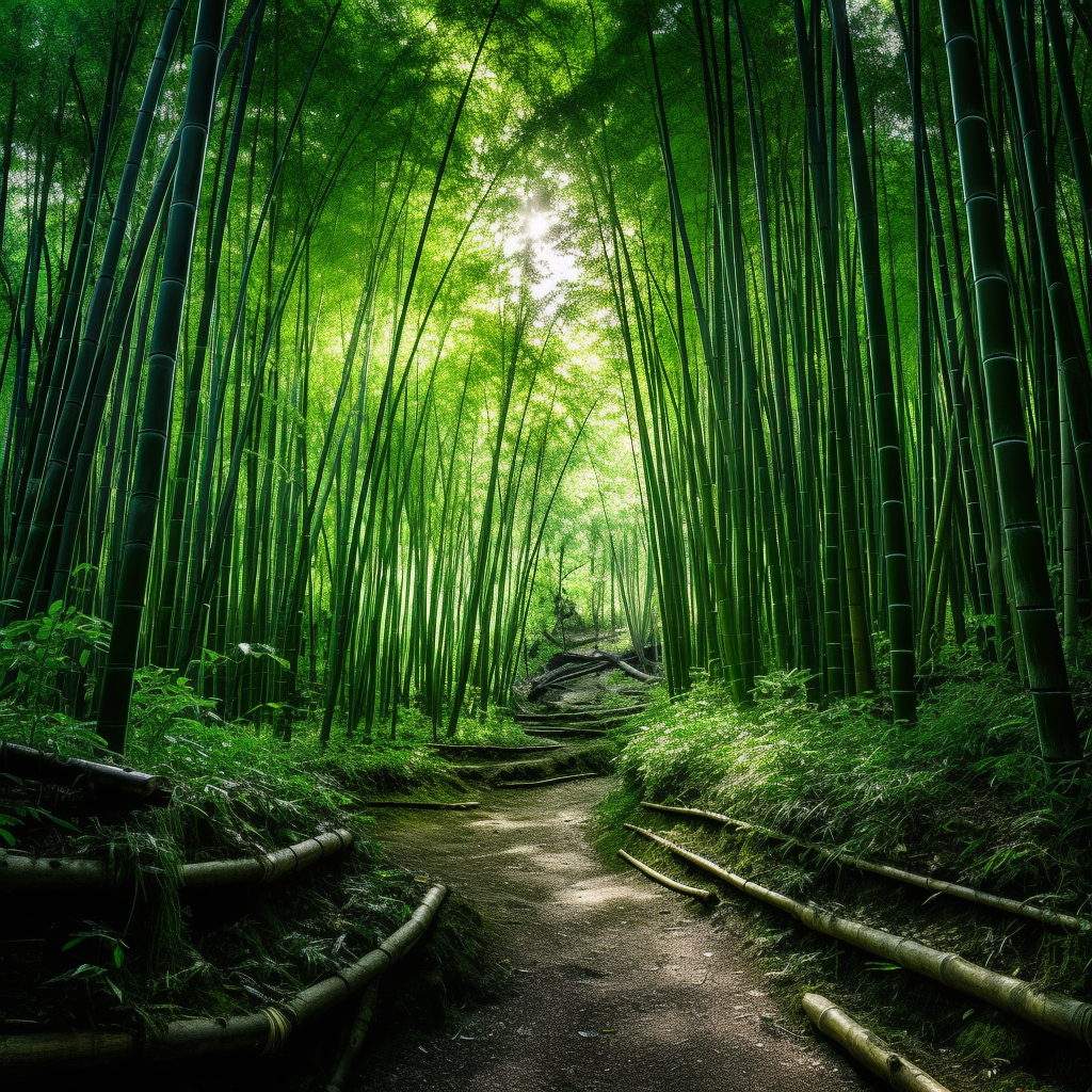 Tranquil scene of bamboo forest