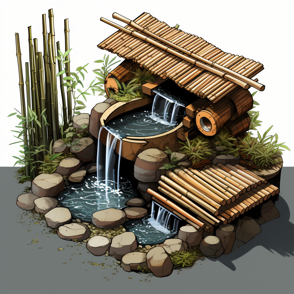 Bamboo Garden Waterfall Zen Design