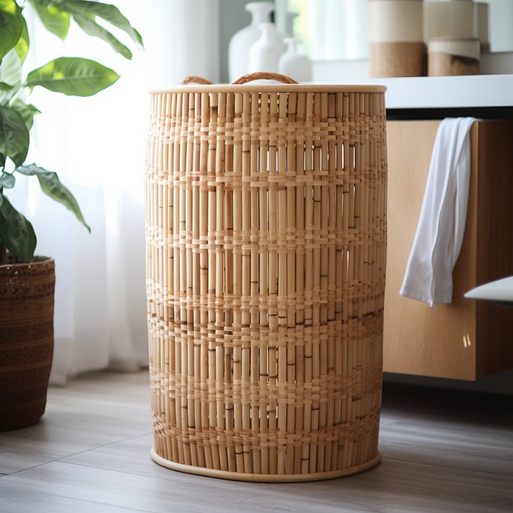 Eco-friendly bamboo laundry basket