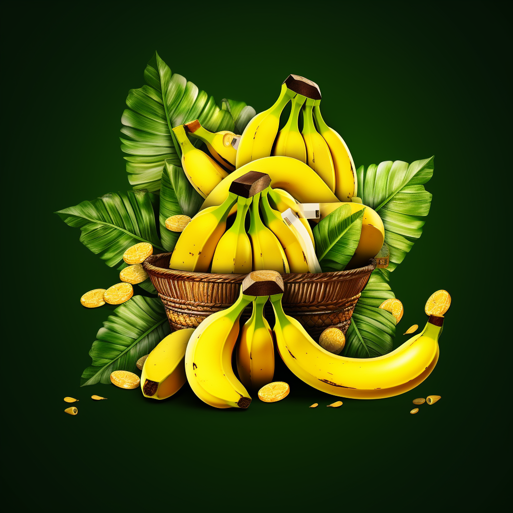 Bananas in casino style PNG