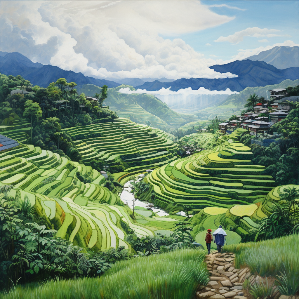 Banaue Rice Terraces painting artwork