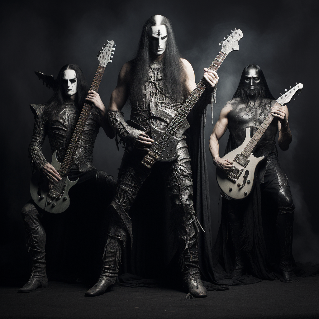 Iconic black metal bands performing on stage.