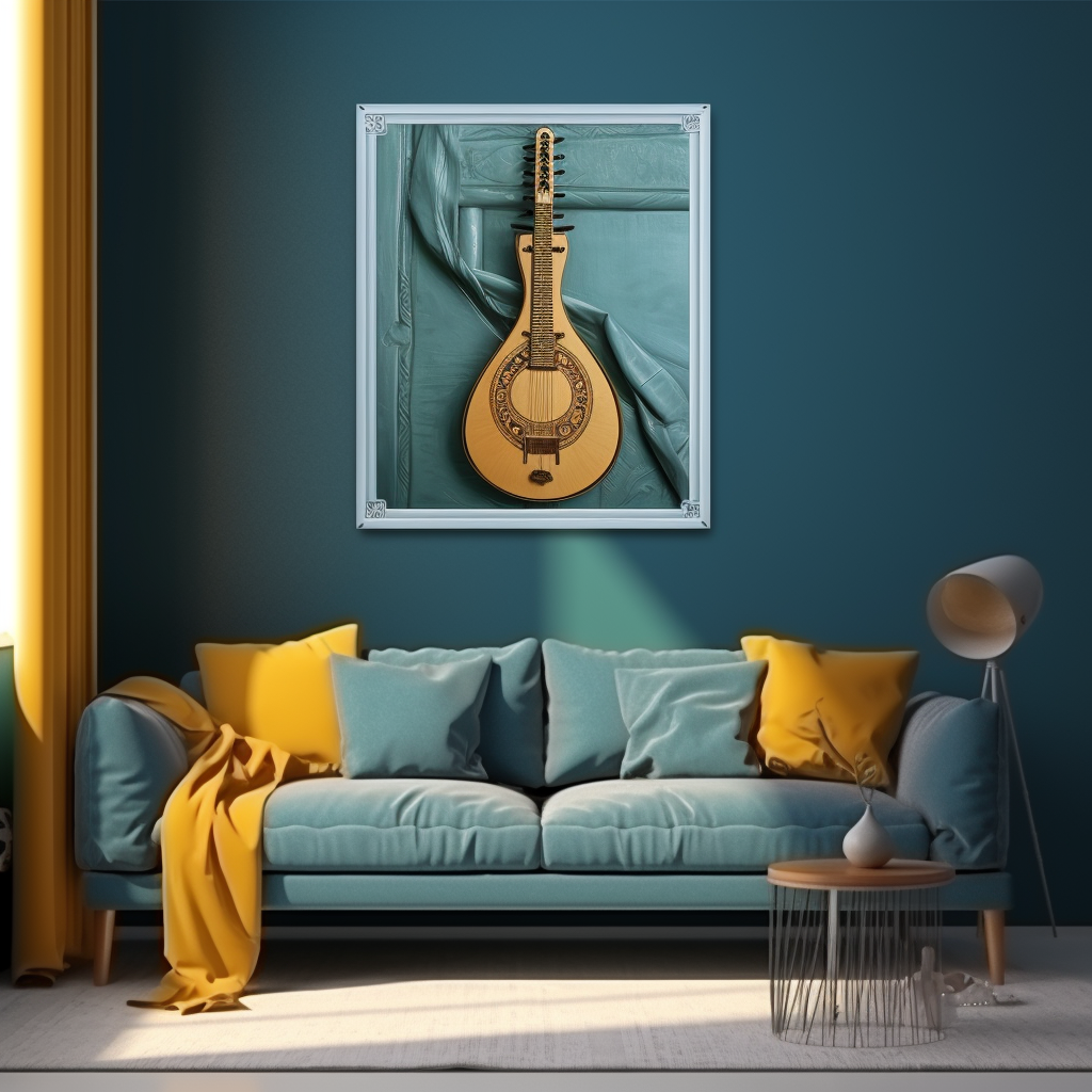 Bandura Musical Instrument on Wall