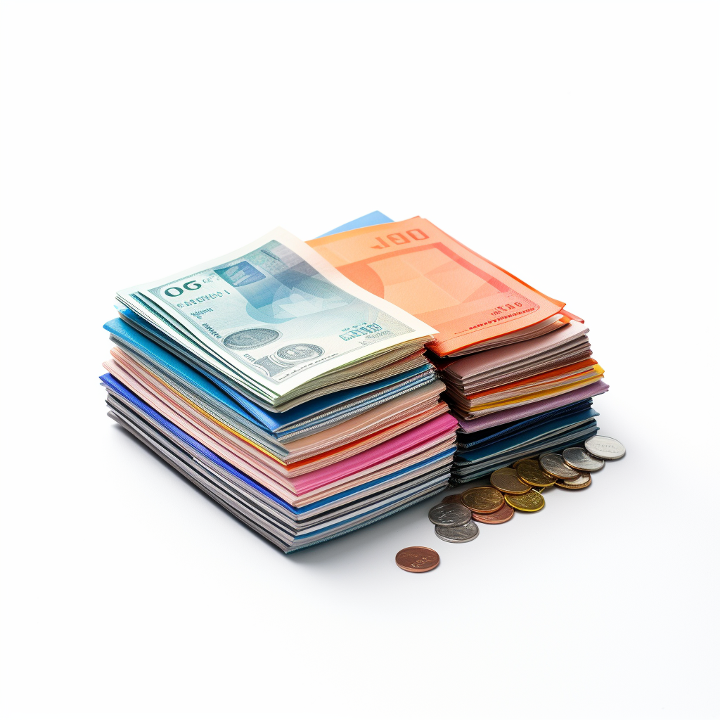 Wallet with Banknotes on White Background