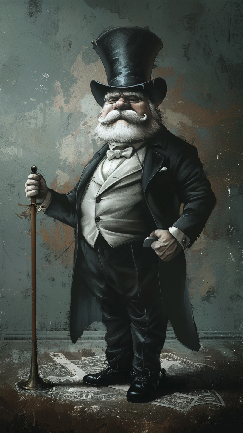 Hyperrealistic Banksy Style Uncle Pennybags Art