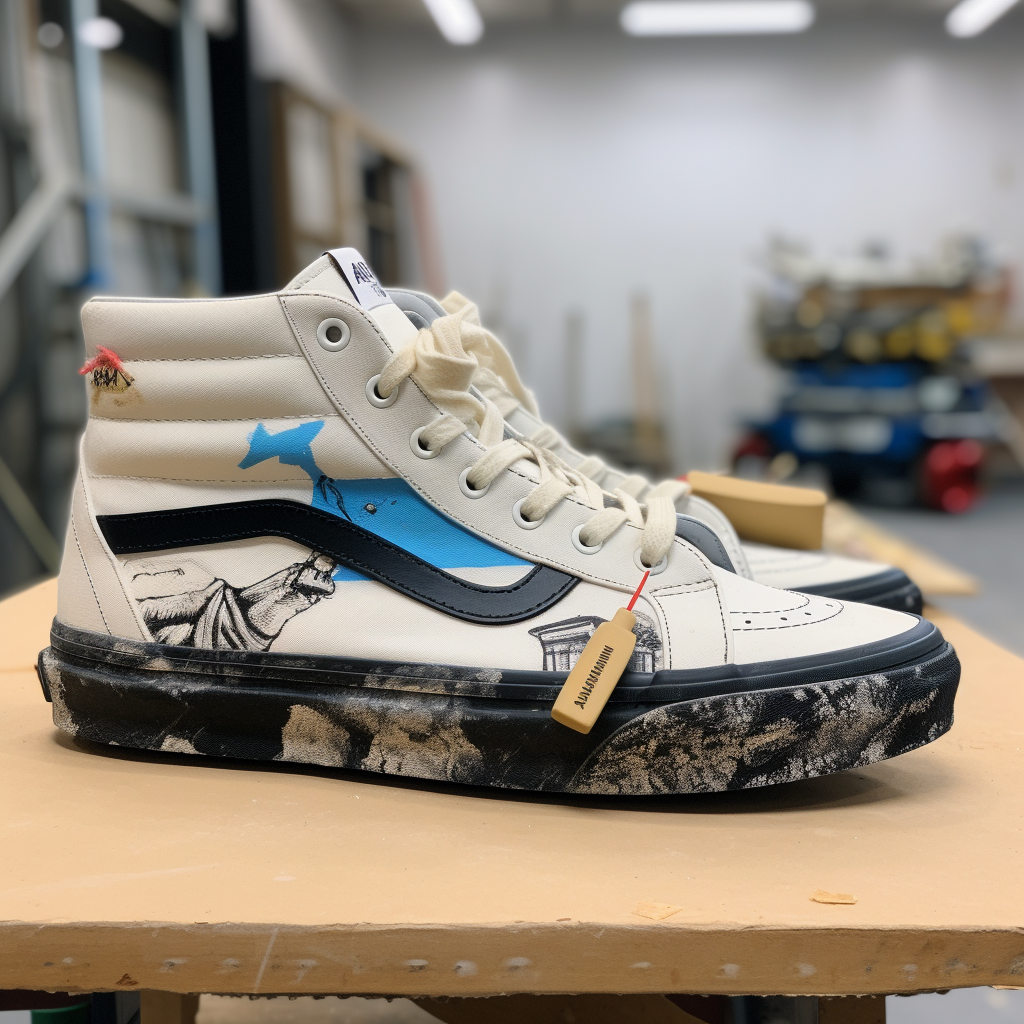 Banksy Virgil Abloh Canvas Shoe