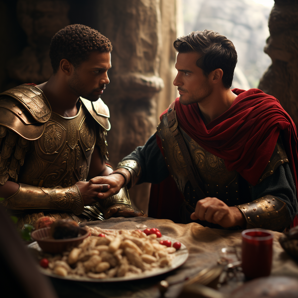 Alexander and Cleitus fatal banquet scene