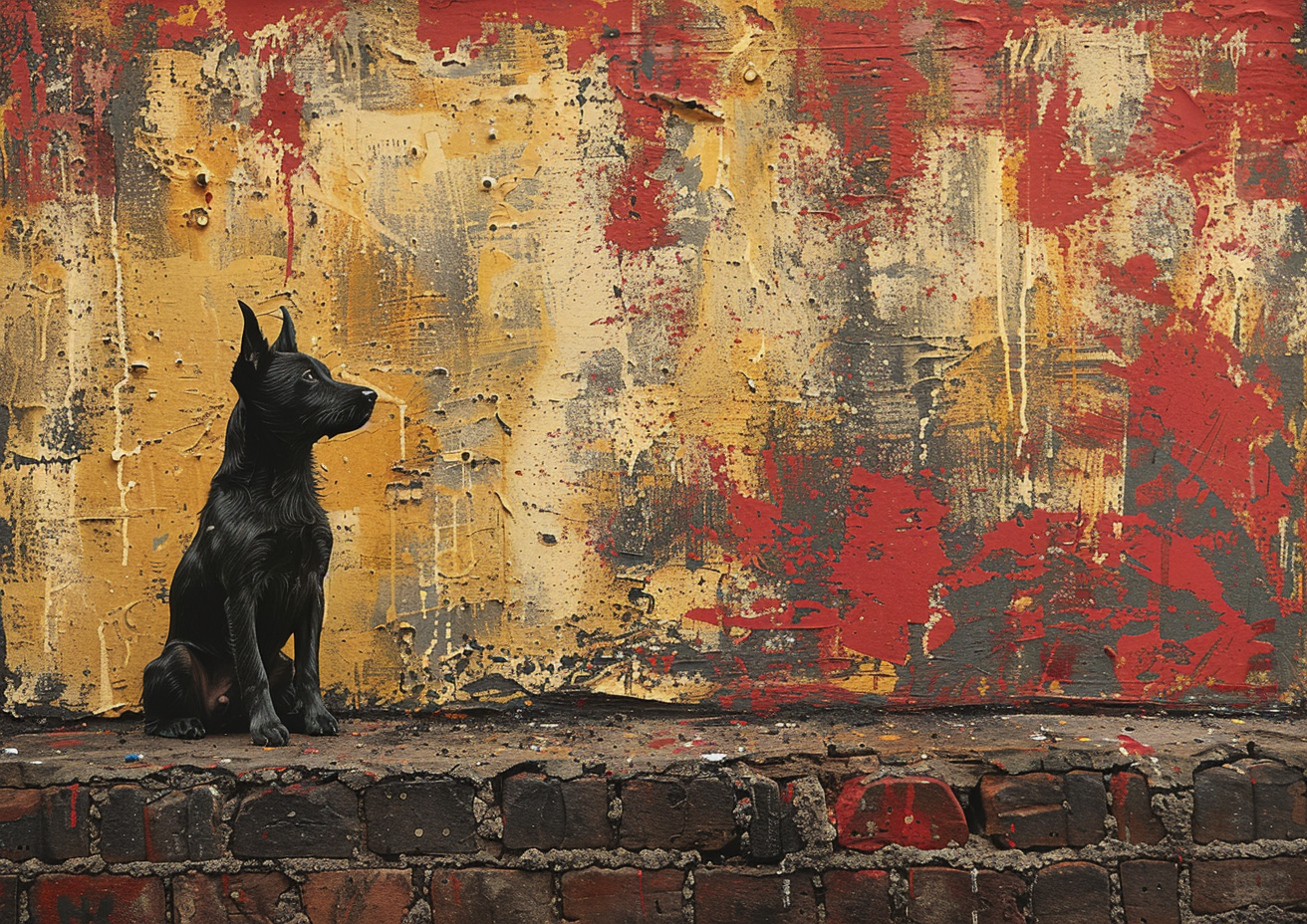 Bansky dog spray art