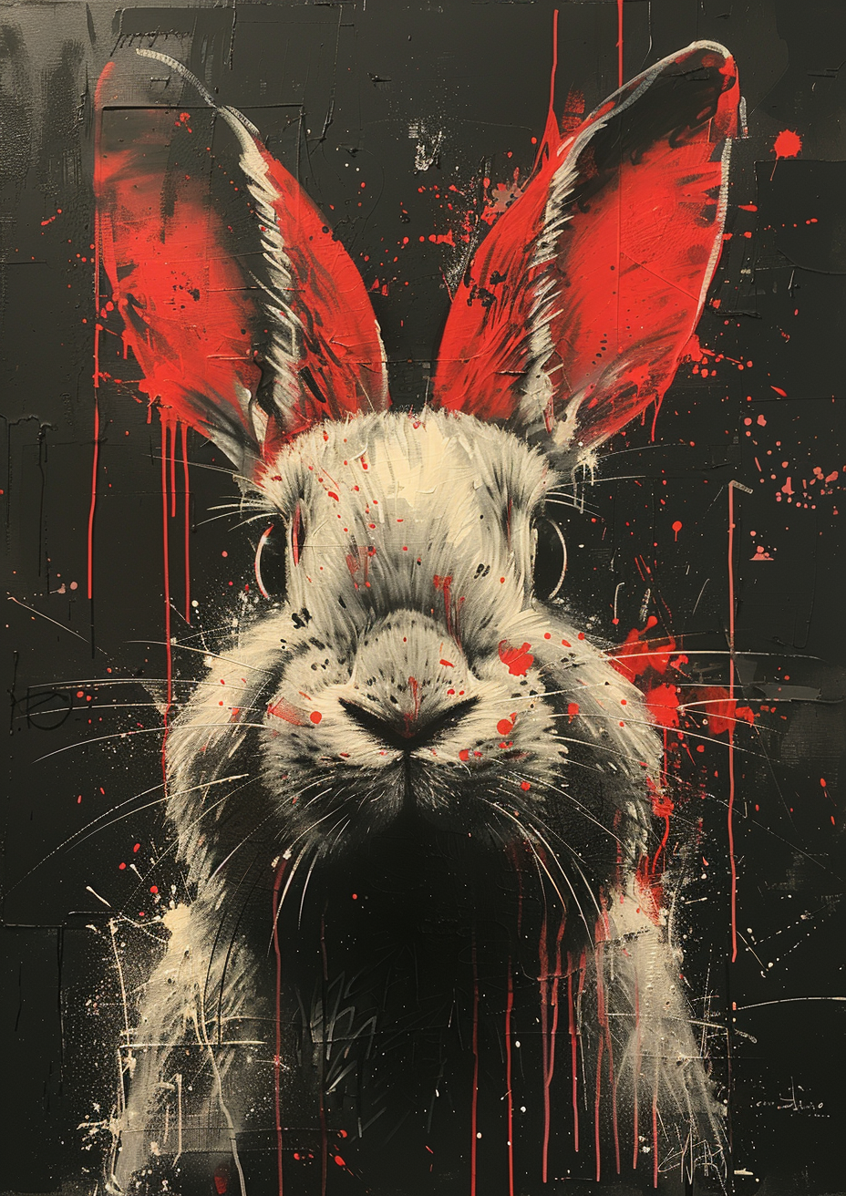 Bansky Rabbit Spray Artwork