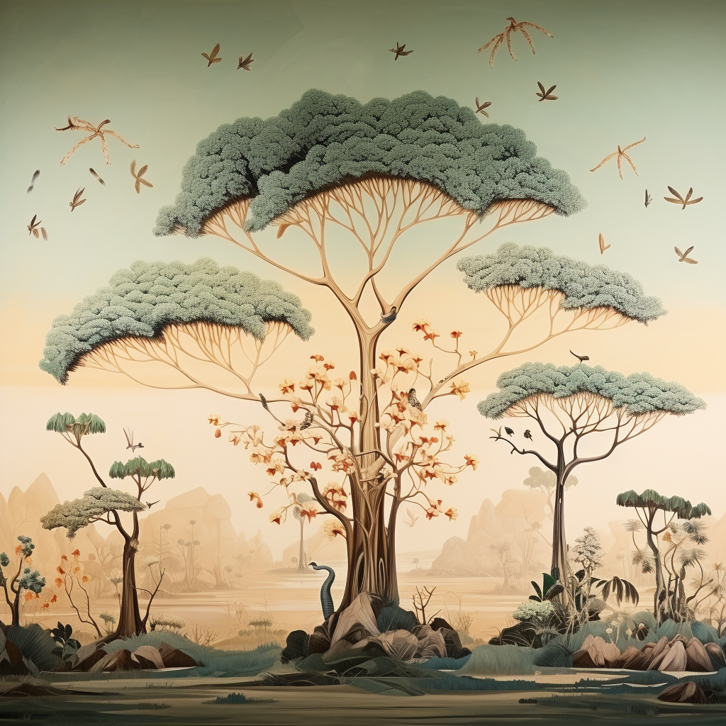 Beautiful baobab trees in de Gournay style