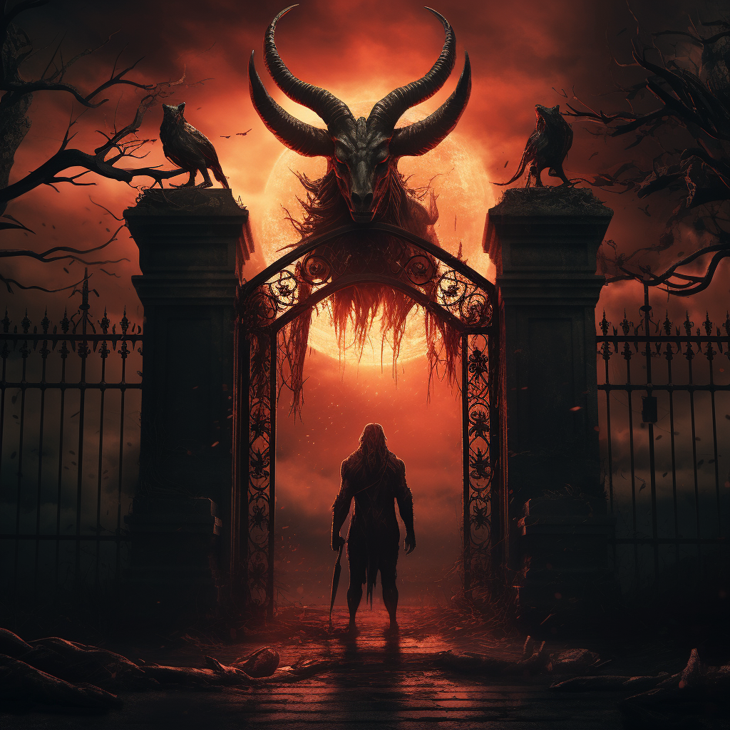 Baphomet guarding Midian cemetery gates