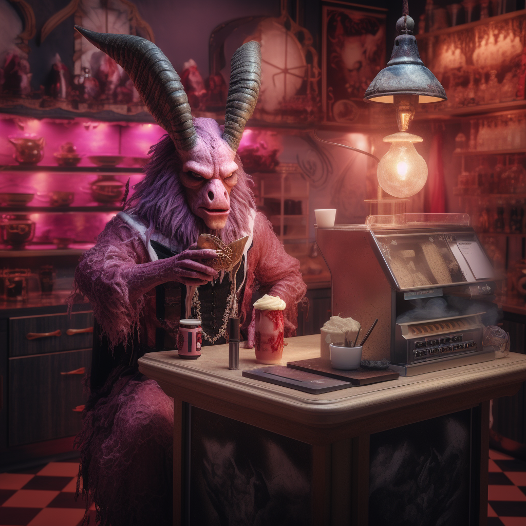 Baphomet in Ice Cream Shop