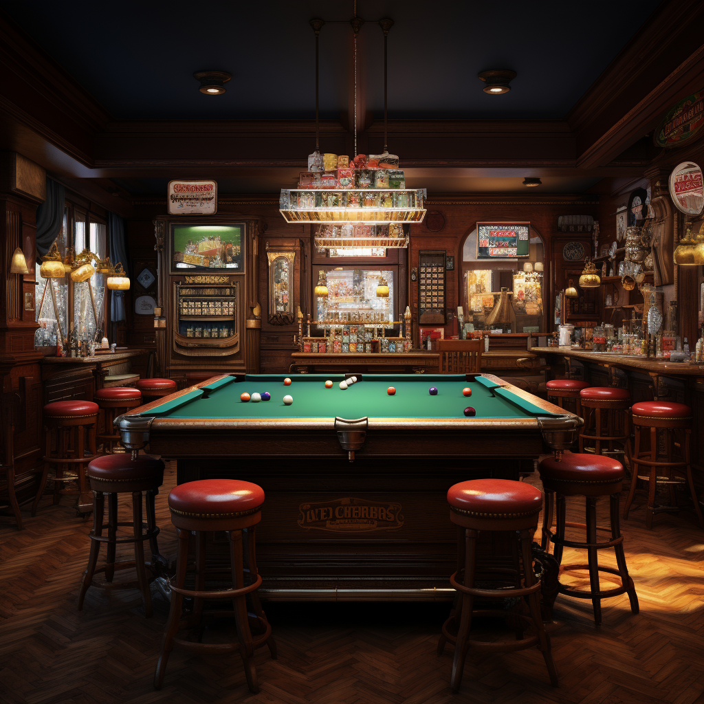 Billiards tournament bar ad