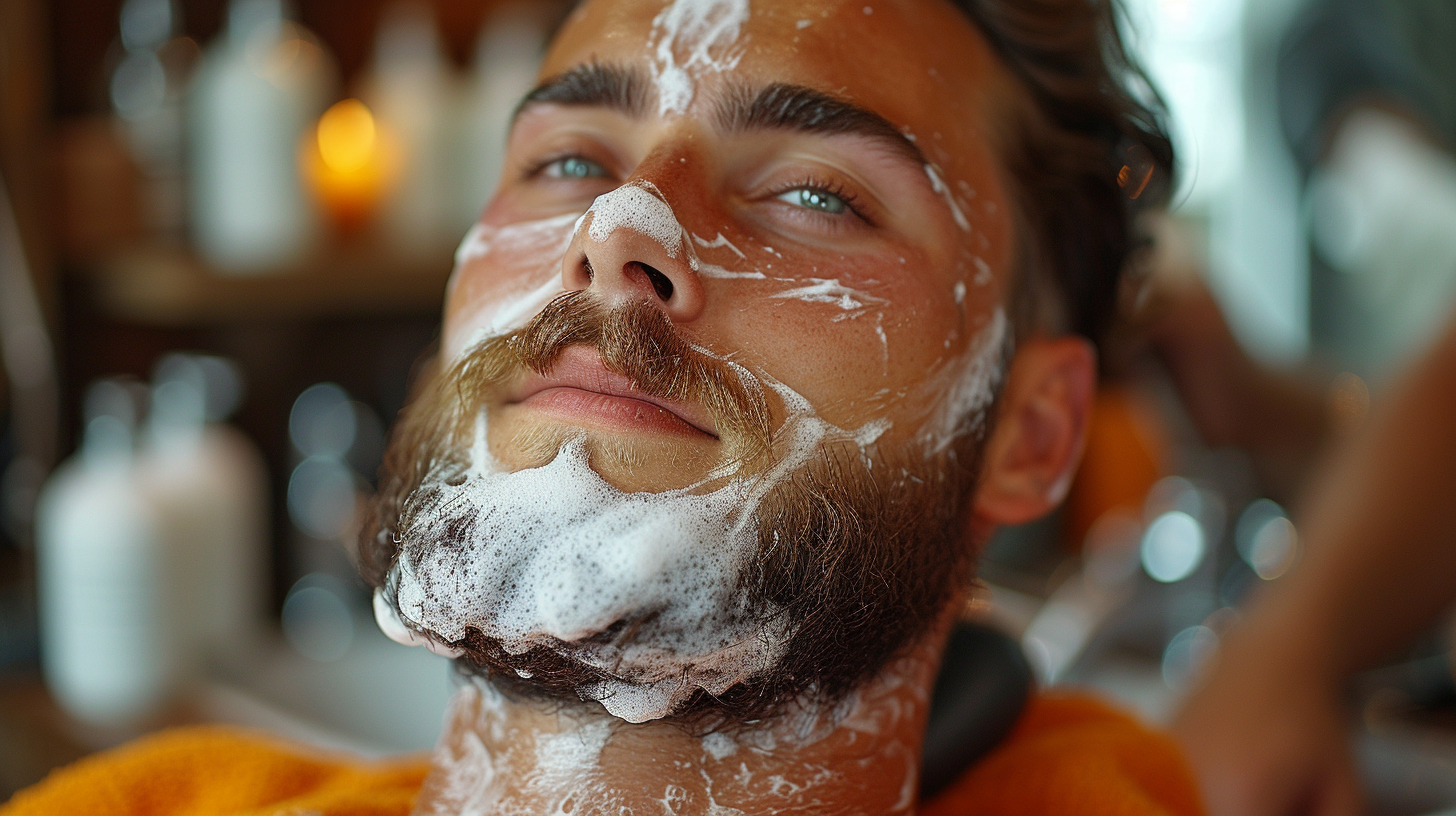 Barber Shaving Men Realistically