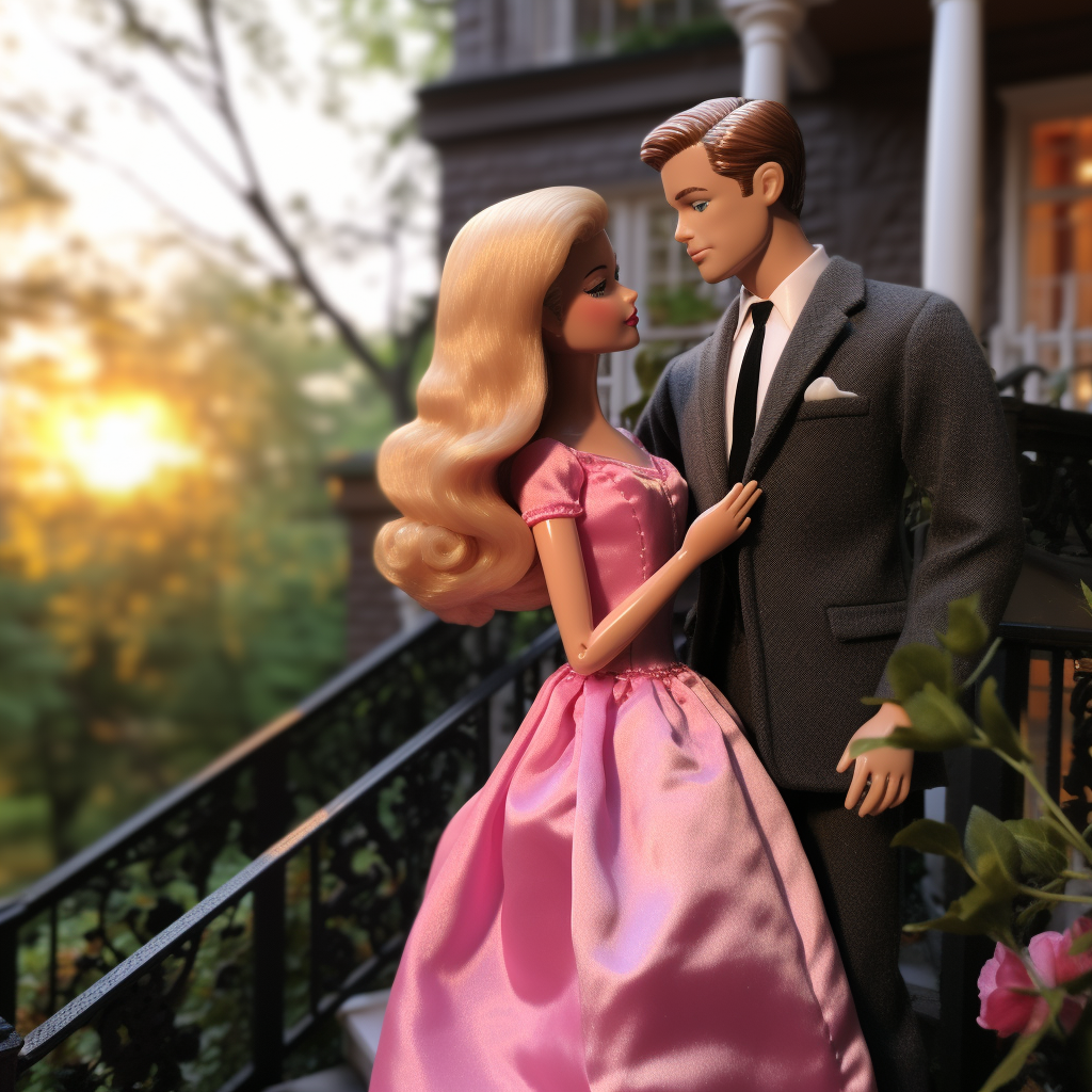 Barbie and Ken Embrace at Sunset Dress