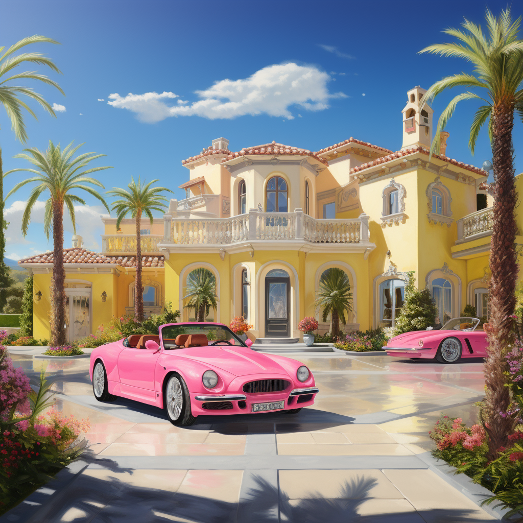 Vivid Barbie Mansion in California Sun