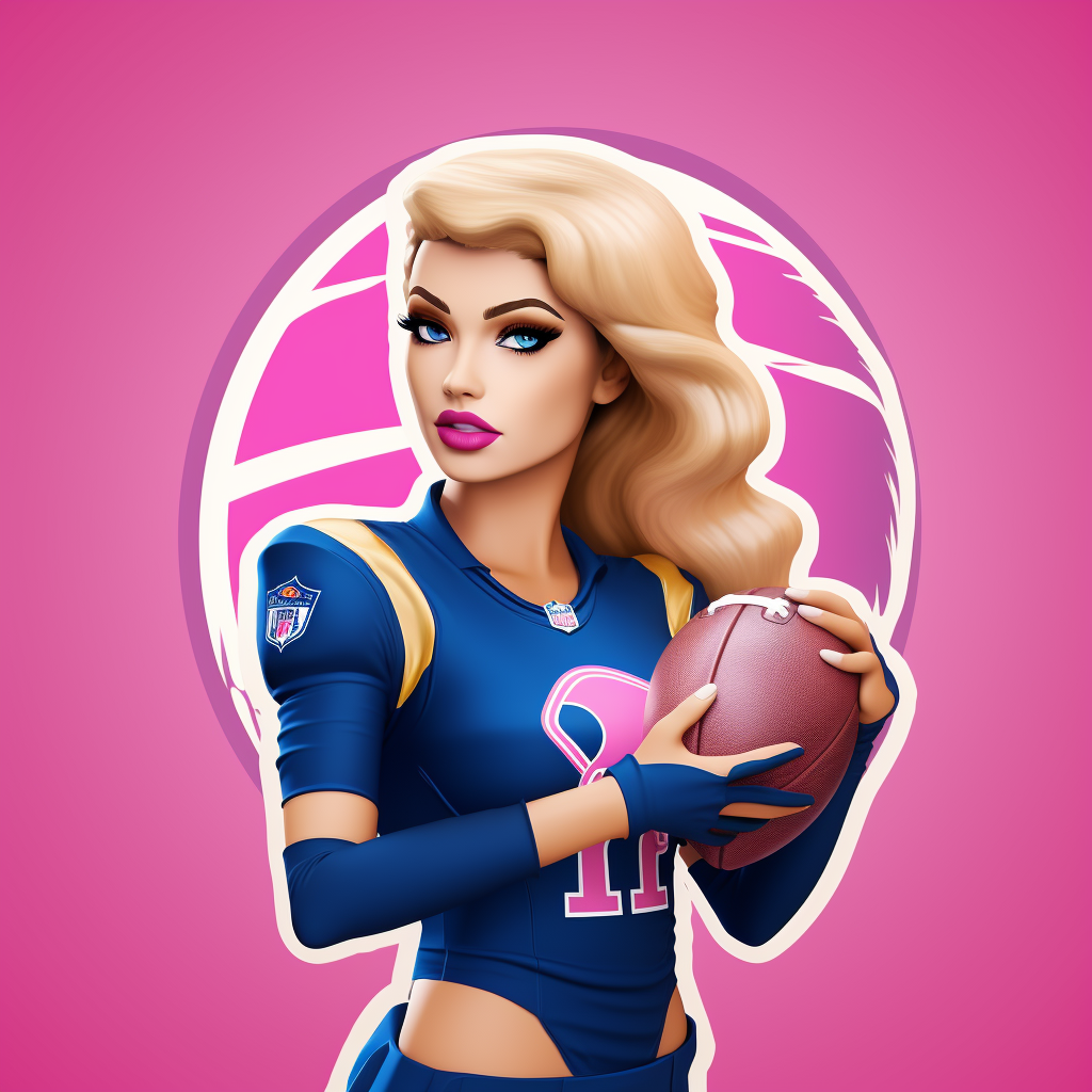 Realistic Barbie-inspired NFL team logo