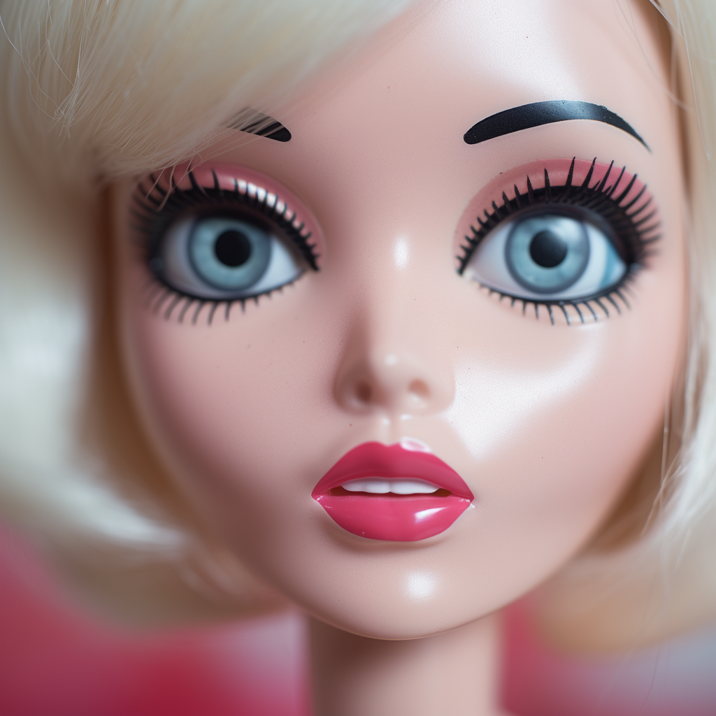 Barbie Doll with Botox Marked Face