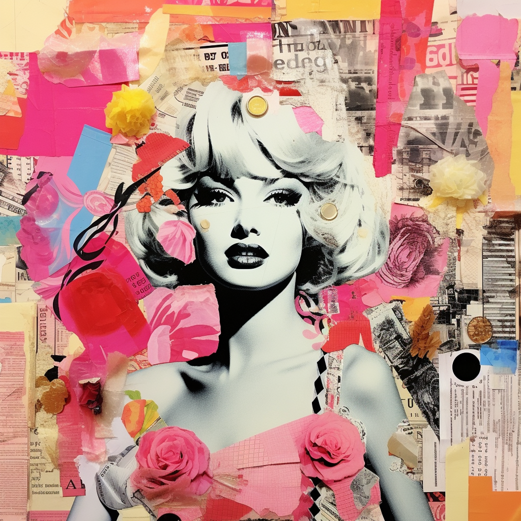 Colorful Barbie mixed media artwork