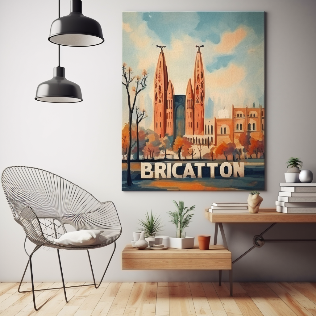 Handmade Barcelona travel poster