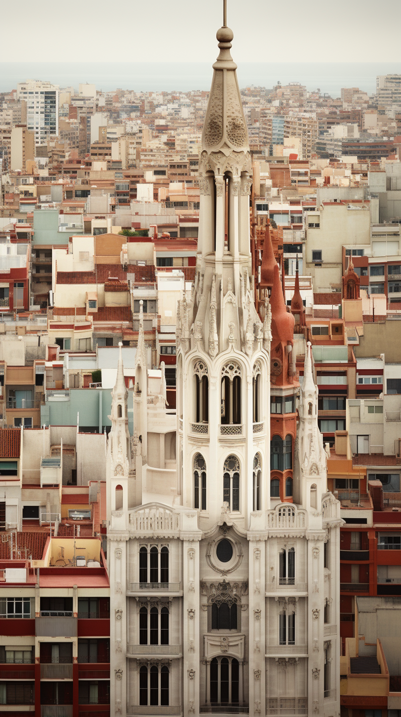 Elevation view of Barcelona city