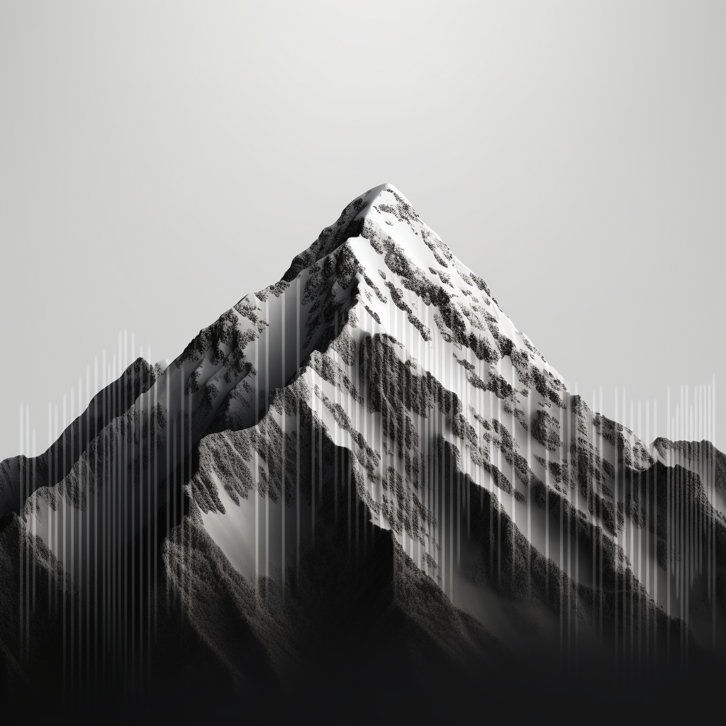 Barcode shaped mountains in nature